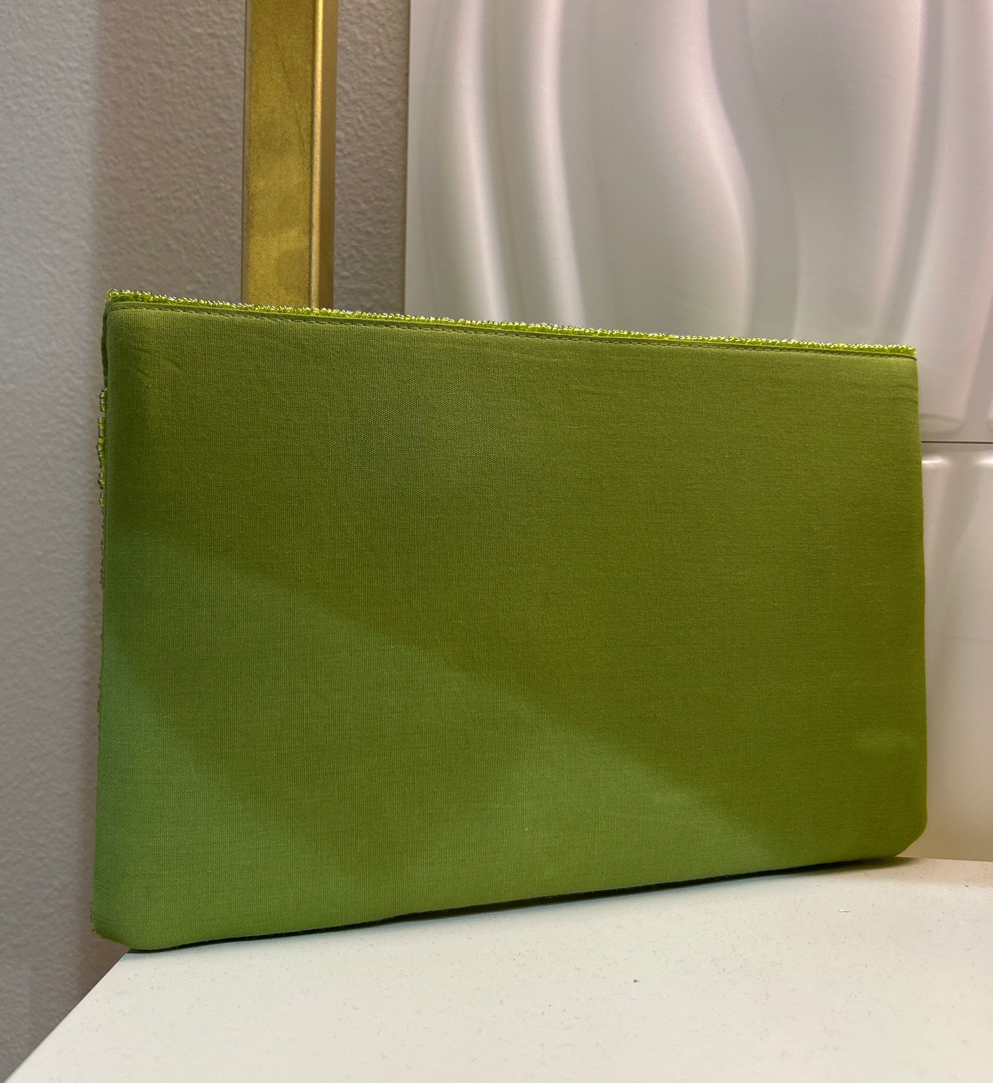 Matcha Green Beaded Clutch