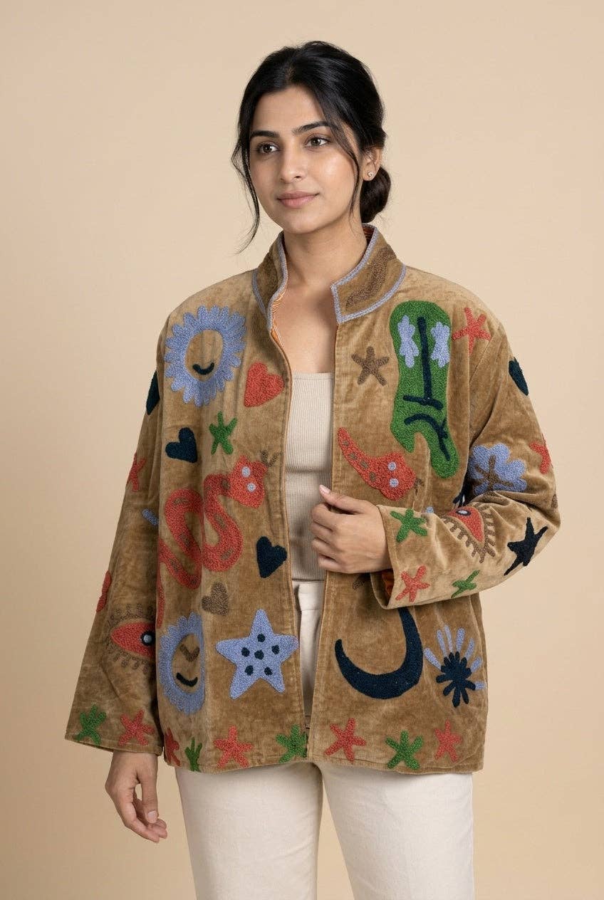 The Desert Hand-Embroidered Velvet Jacket