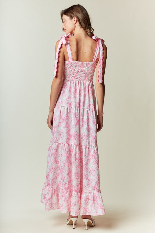 Regi Floral Detailed Tie Bow Dress