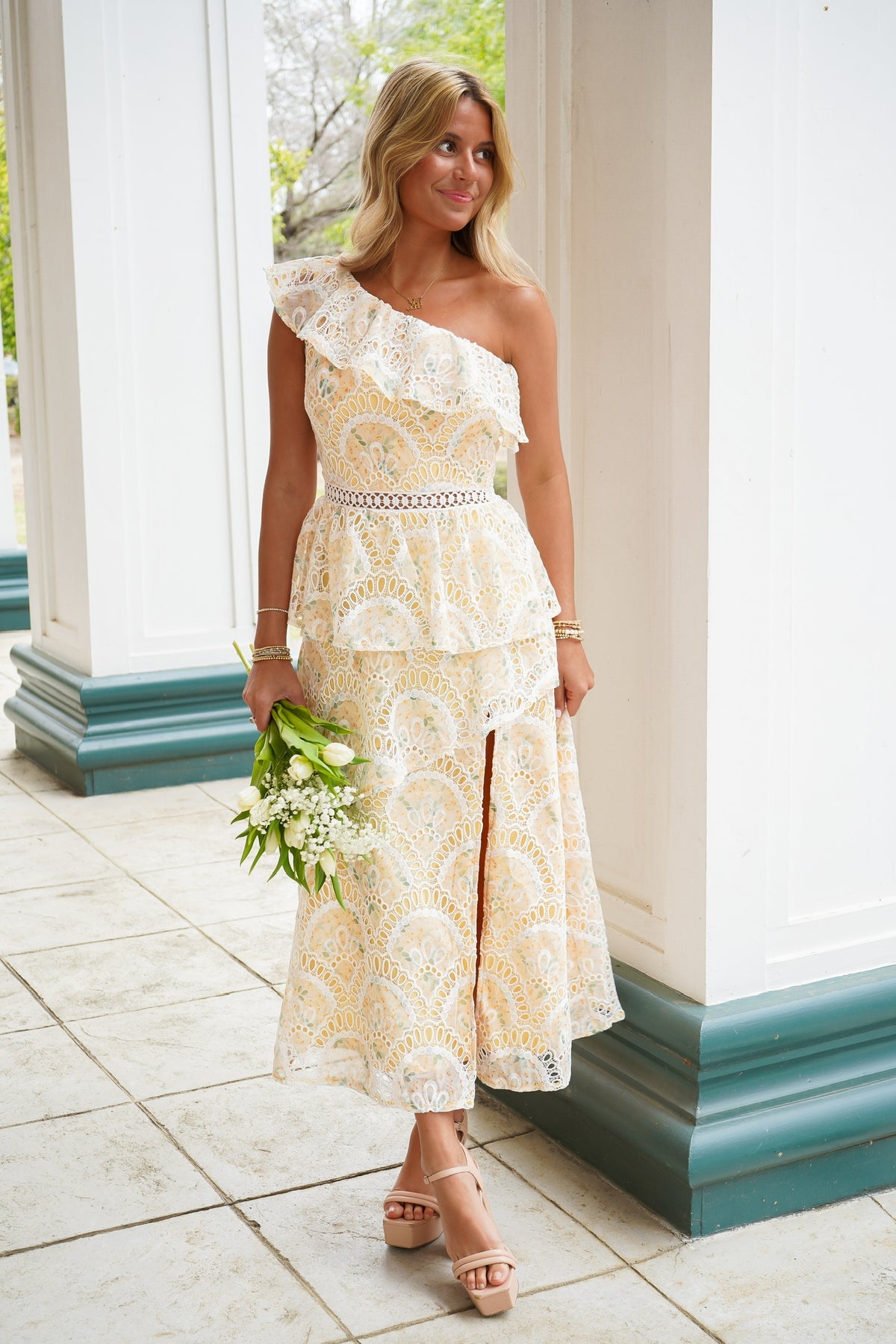 Kelly Ruffled Midi Dress