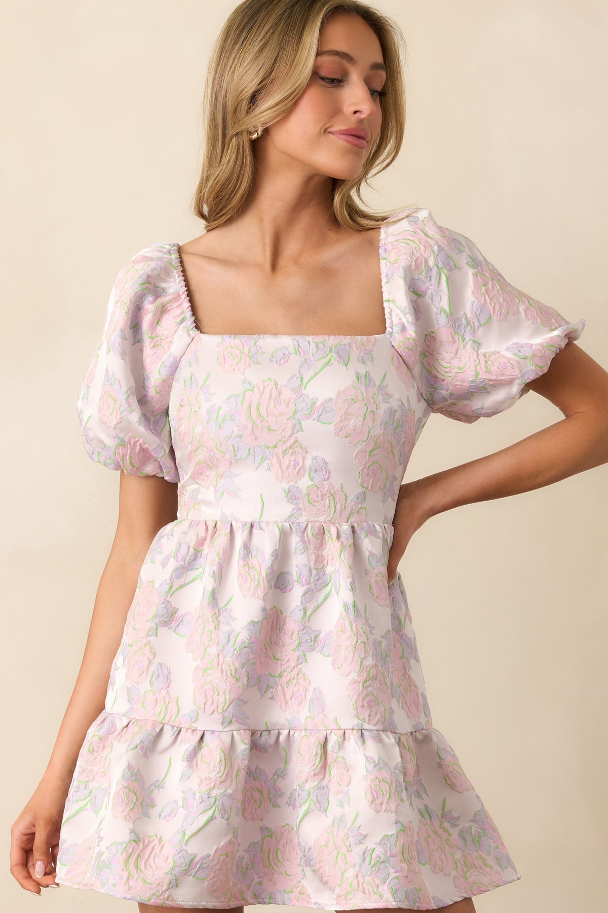 Eliza Floral Puff Sleeves Dress
