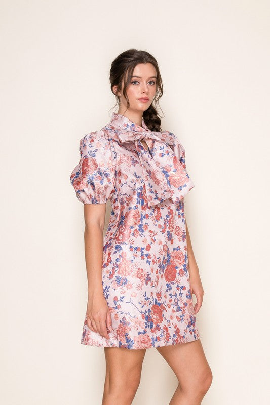 Kaycee Floral Print Jacquard Dress