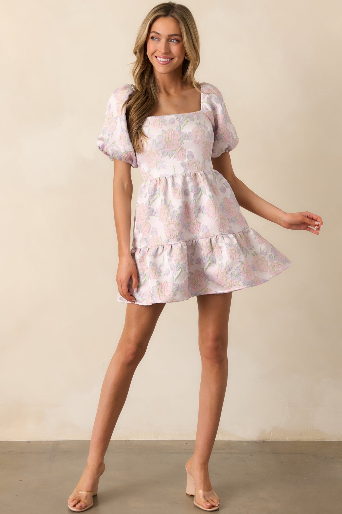 Eliza Floral Puff Sleeves Dress