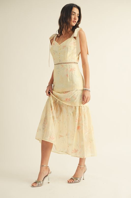 Khlara Floral Print Midi Dress