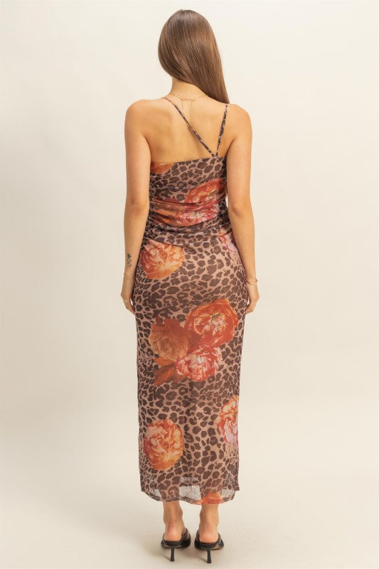 Katina Leopard Print Midi Dress