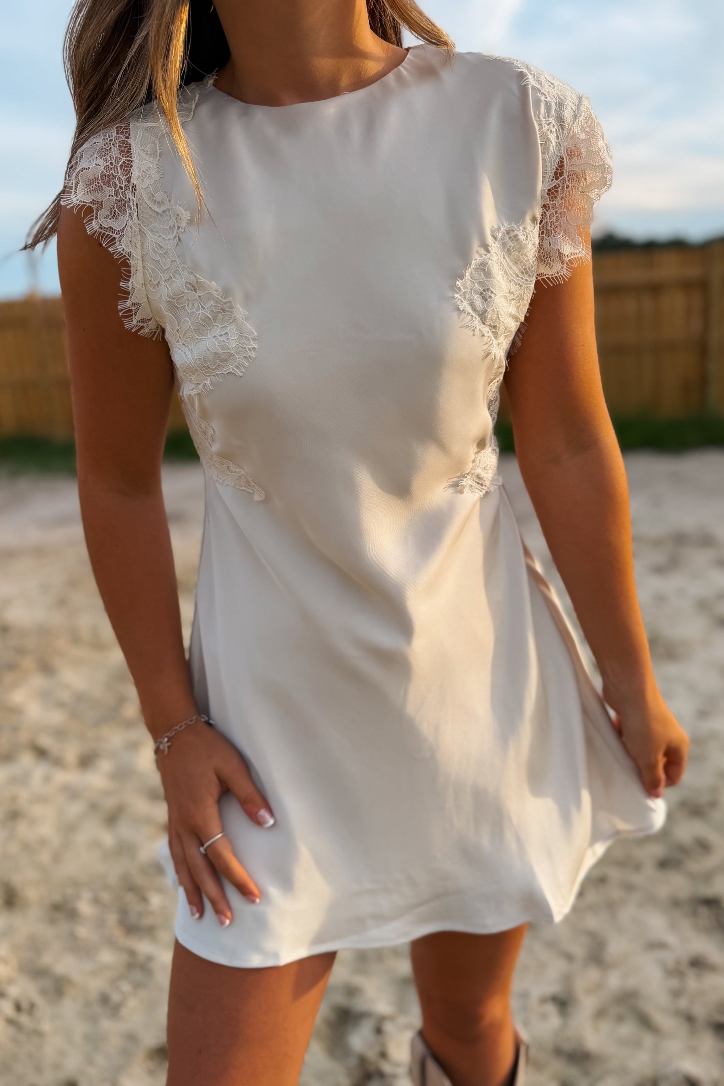 Danna Satin + Lace Dress