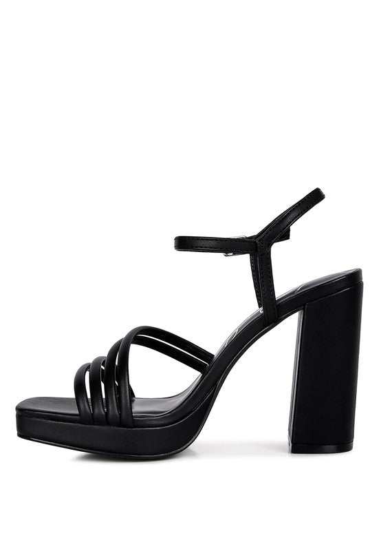 High Heel Platform Strappy Sandals - ONLINE ONLY