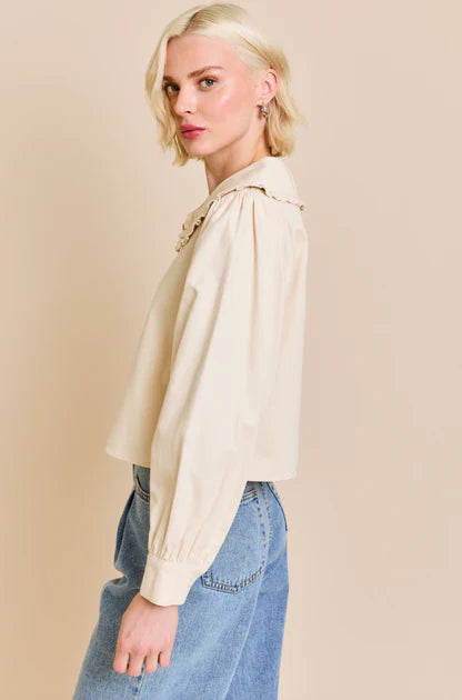 London Cream Collar Top