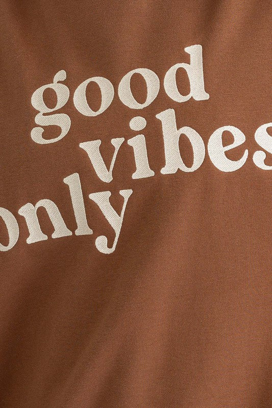 Good Vibes Embroidery Oversized Sweatshirt - ONLINE ONLY