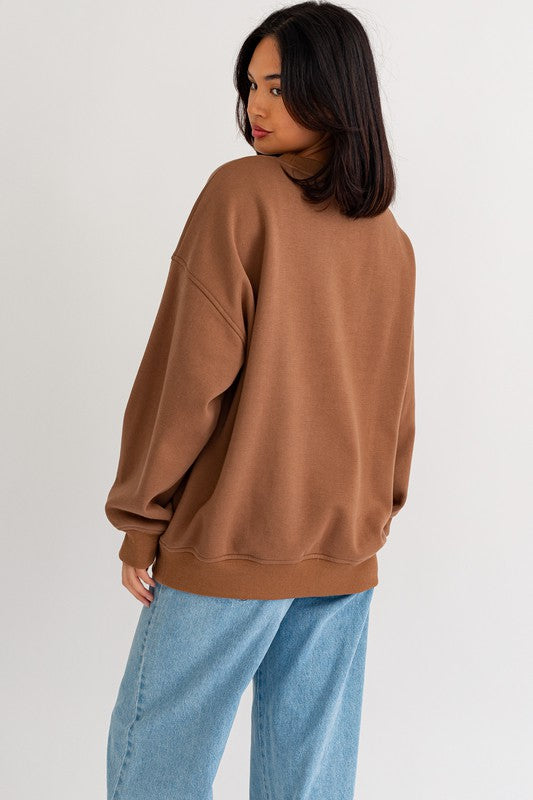 Good Vibes Embroidery Oversized Sweatshirt - ONLINE ONLY