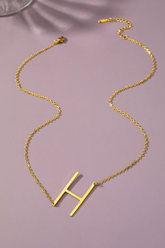 Large Initial Pendant Necklace - ONLINE ONLY