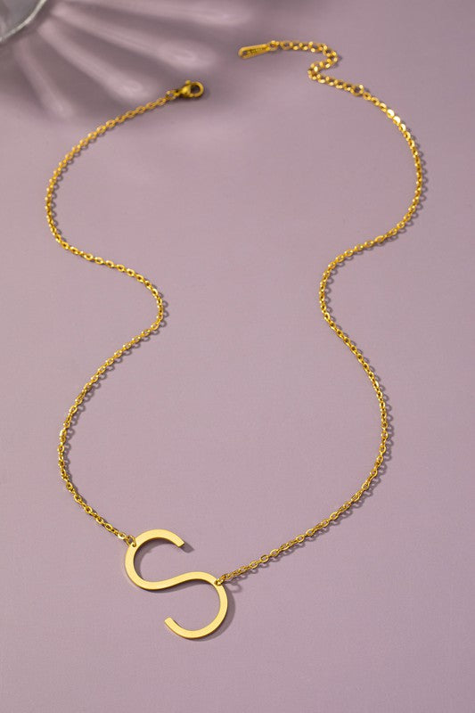 Large Initial Pendant Necklace - ONLINE ONLY