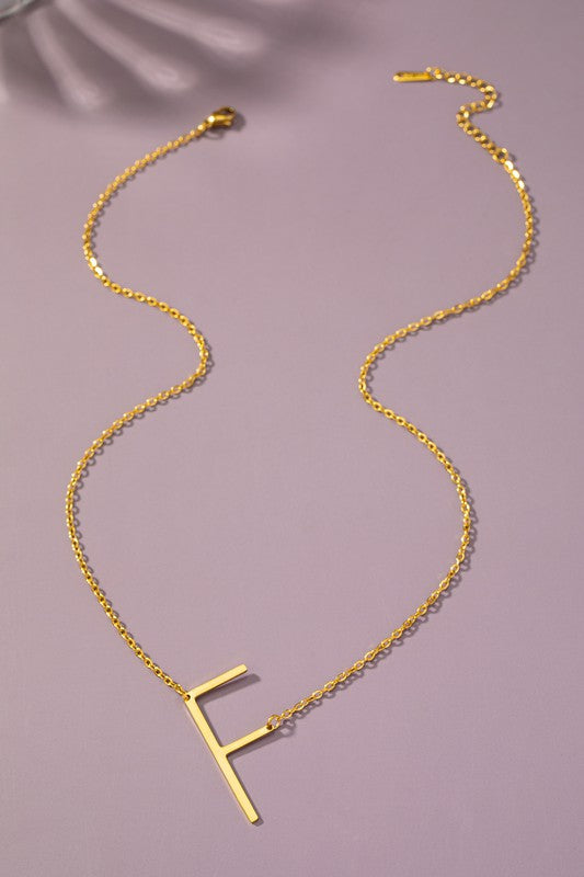 Large Initial Pendant Necklace - ONLINE ONLY