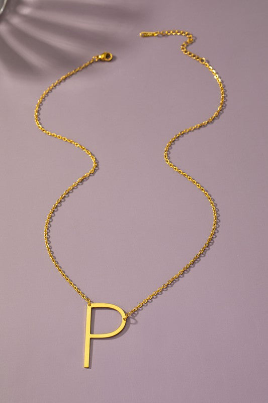 Large Initial Pendant Necklace - ONLINE ONLY