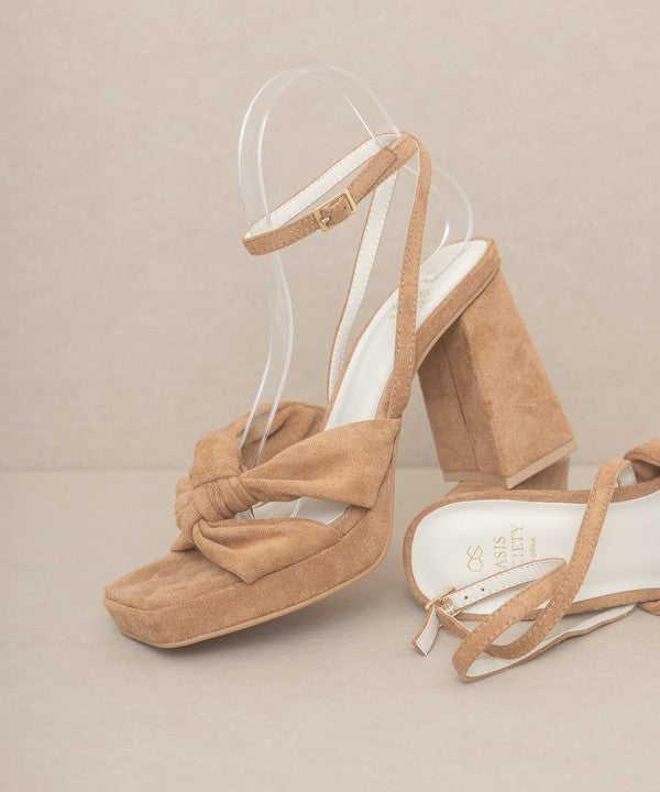 Knotted Band Platform Heels - Oasis Society