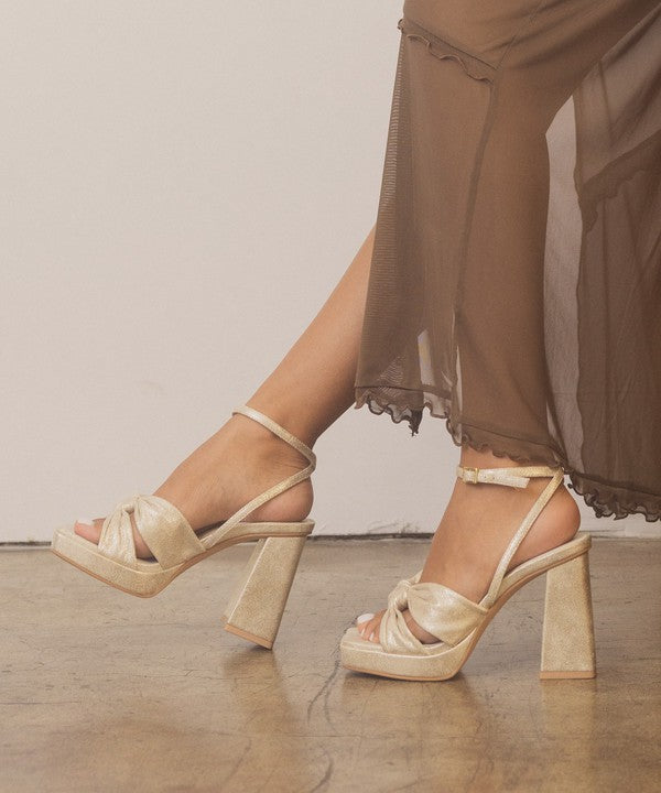 Knotted Band Platform Heels - Oasis Society