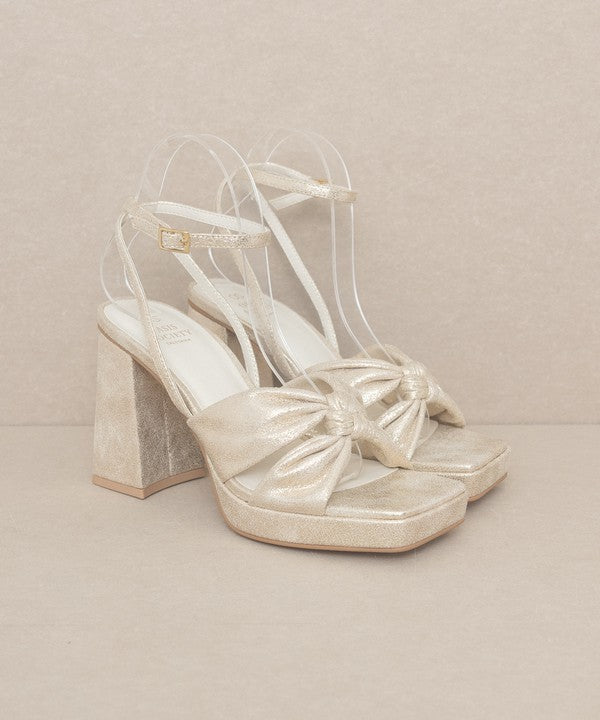 Knotted Band Platform Heels - Oasis Society