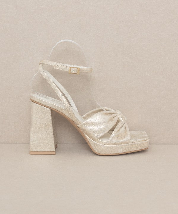 Knotted Band Platform Heels - Oasis Society