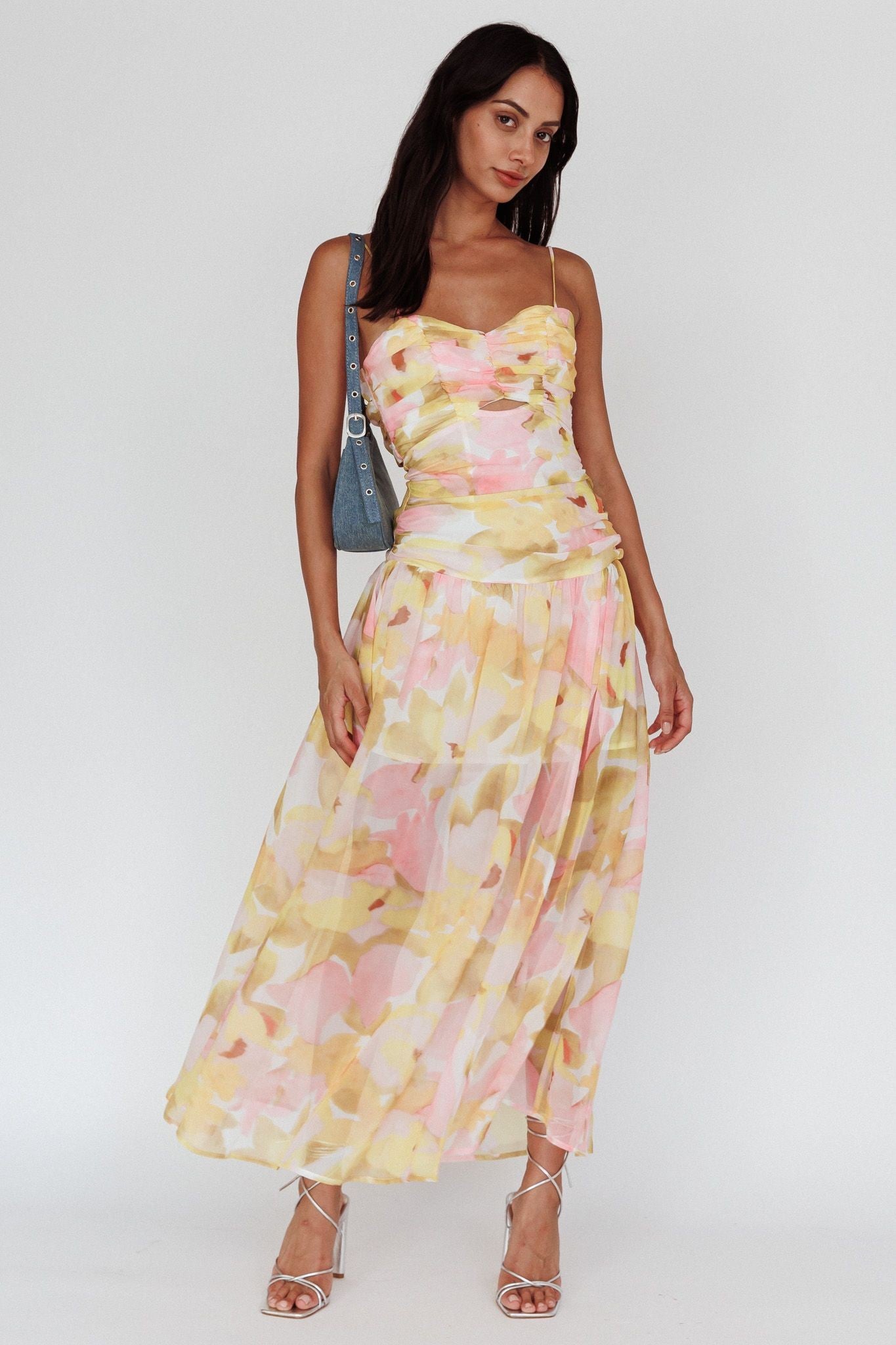 Floral Midi Dress With Slit