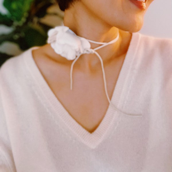 Chiffon Petals Tie Necklace - ONLINE ONLY