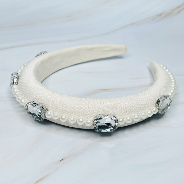 Pearls And Jewels Lined Headband - ONLINE ONLY