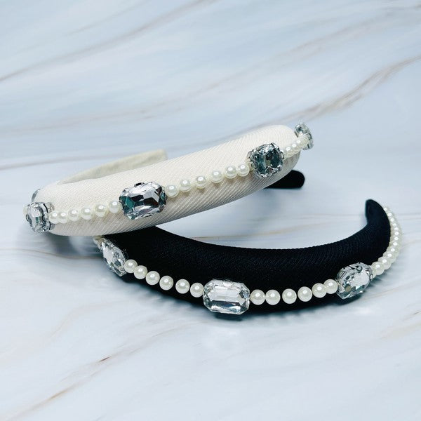 Pearls And Jewels Lined Headband - ONLINE ONLY