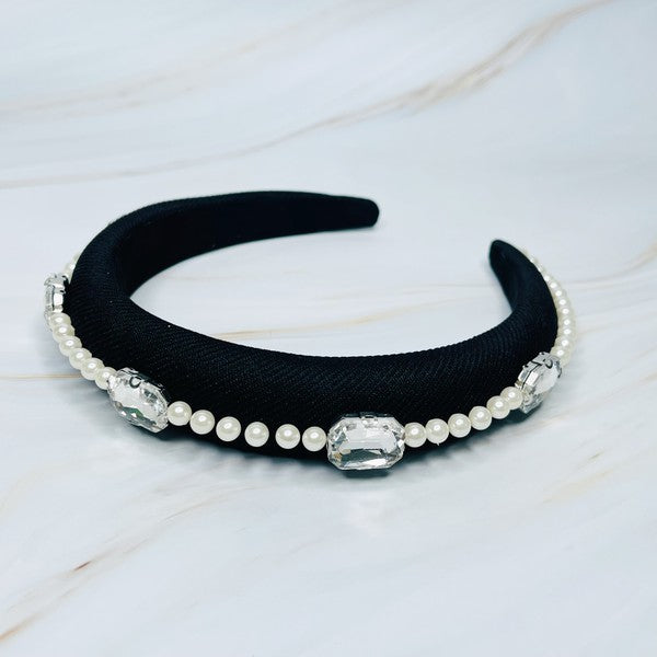 Pearls And Jewels Lined Headband - ONLINE ONLY