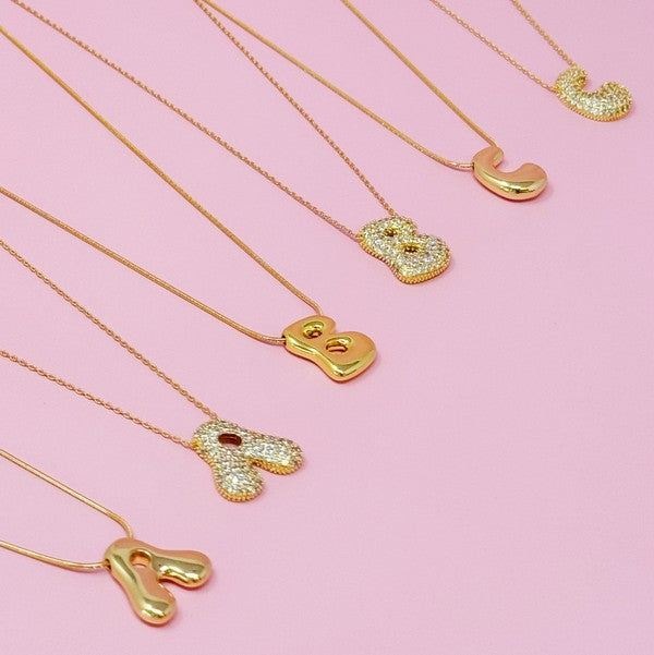 Crystal Bubble Initial Necklace - ONLINE ONLY