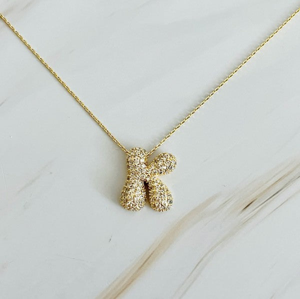 Crystal Bubble Initial Necklace - ONLINE ONLY