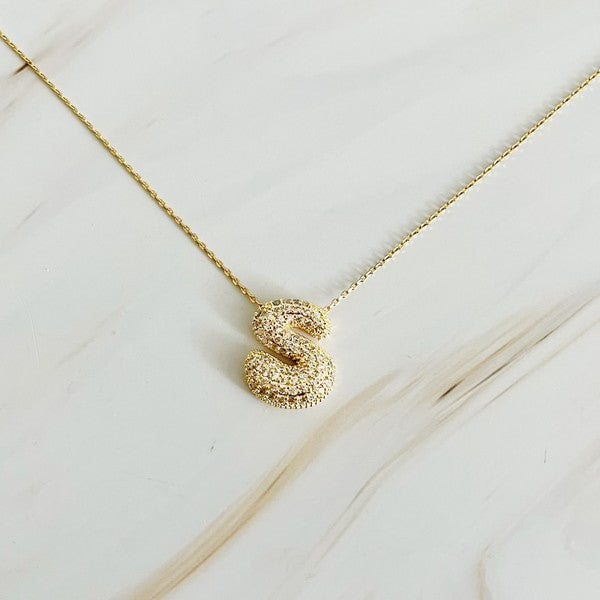 Crystal Bubble Initial Necklace - ONLINE ONLY