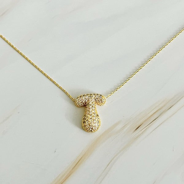 Crystal Bubble Initial Necklace - ONLINE ONLY