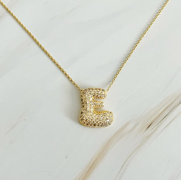 Crystal Bubble Initial Necklace - ONLINE ONLY