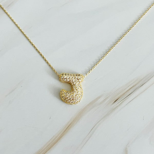 Crystal Bubble Initial Necklace - ONLINE ONLY