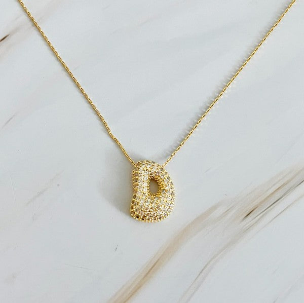 Crystal Bubble Initial Necklace - ONLINE ONLY