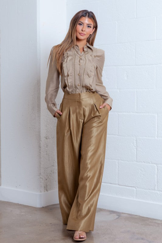 Golden Top and Pants Set
