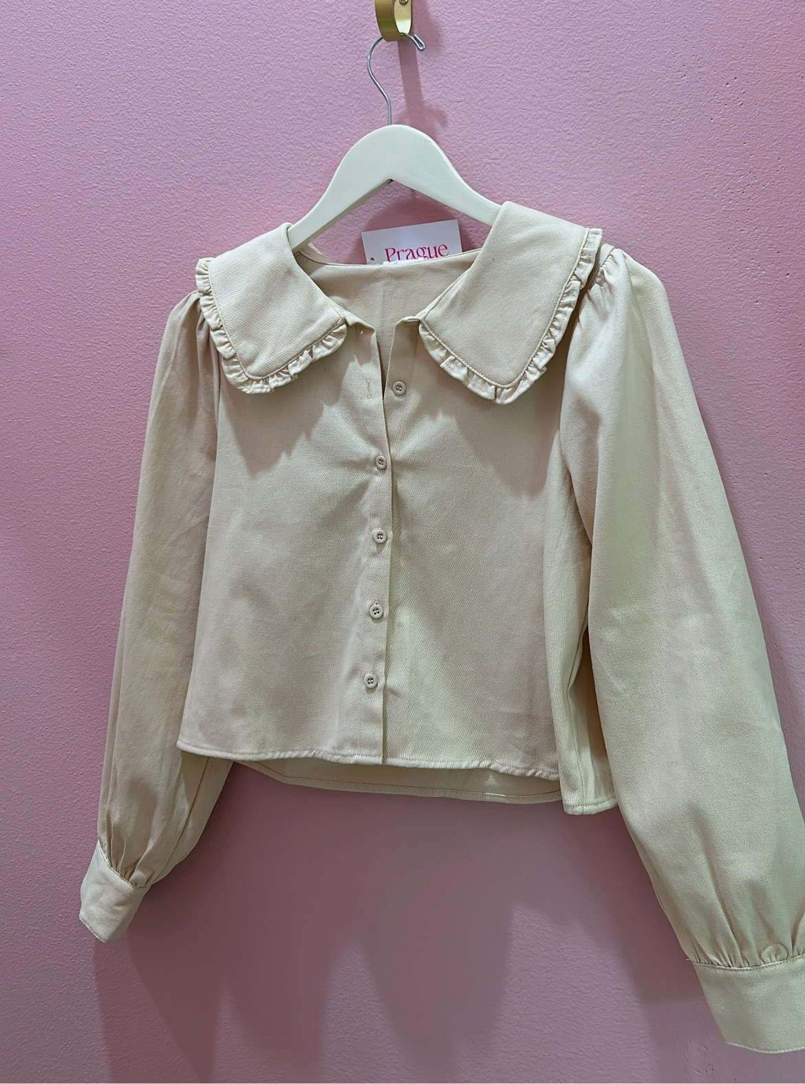 London Cream Collar Top