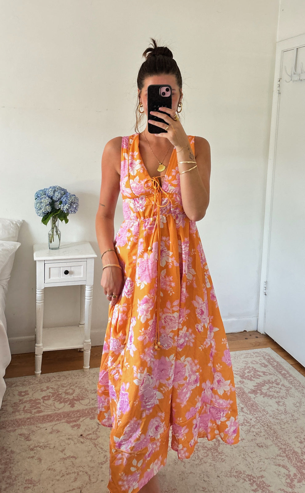 Malibu Orange Floral Dress