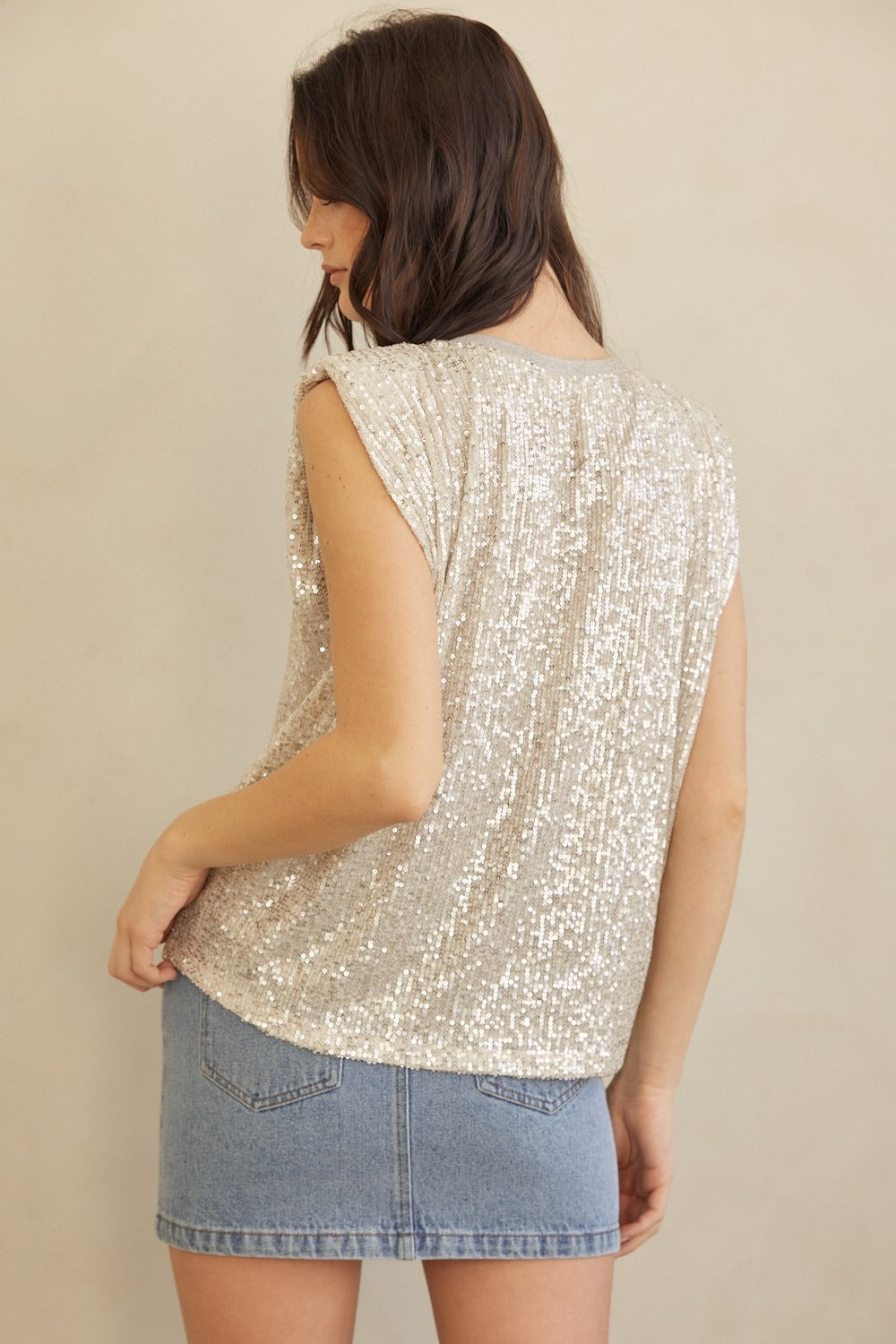 Sequin Sleeveless Top