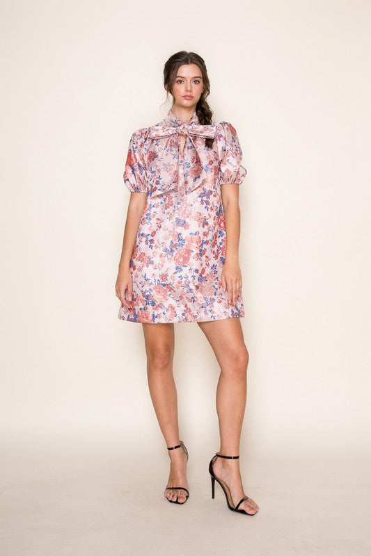 Kaycee Floral Print Jacquard Dress