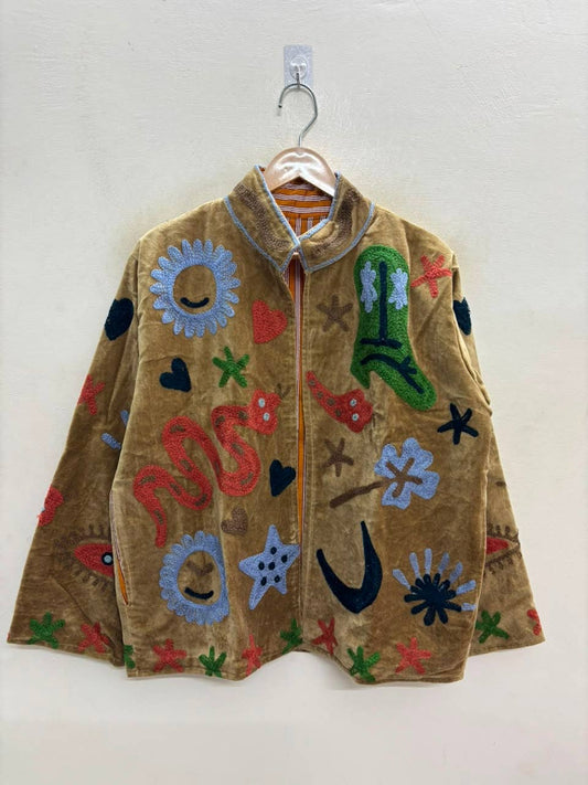 The Desert Hand-Embroidered Velvet Jacket