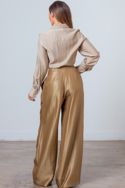 Golden Top and Pants Set