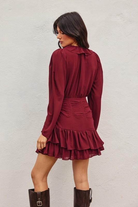 Monica Burgundy Dress