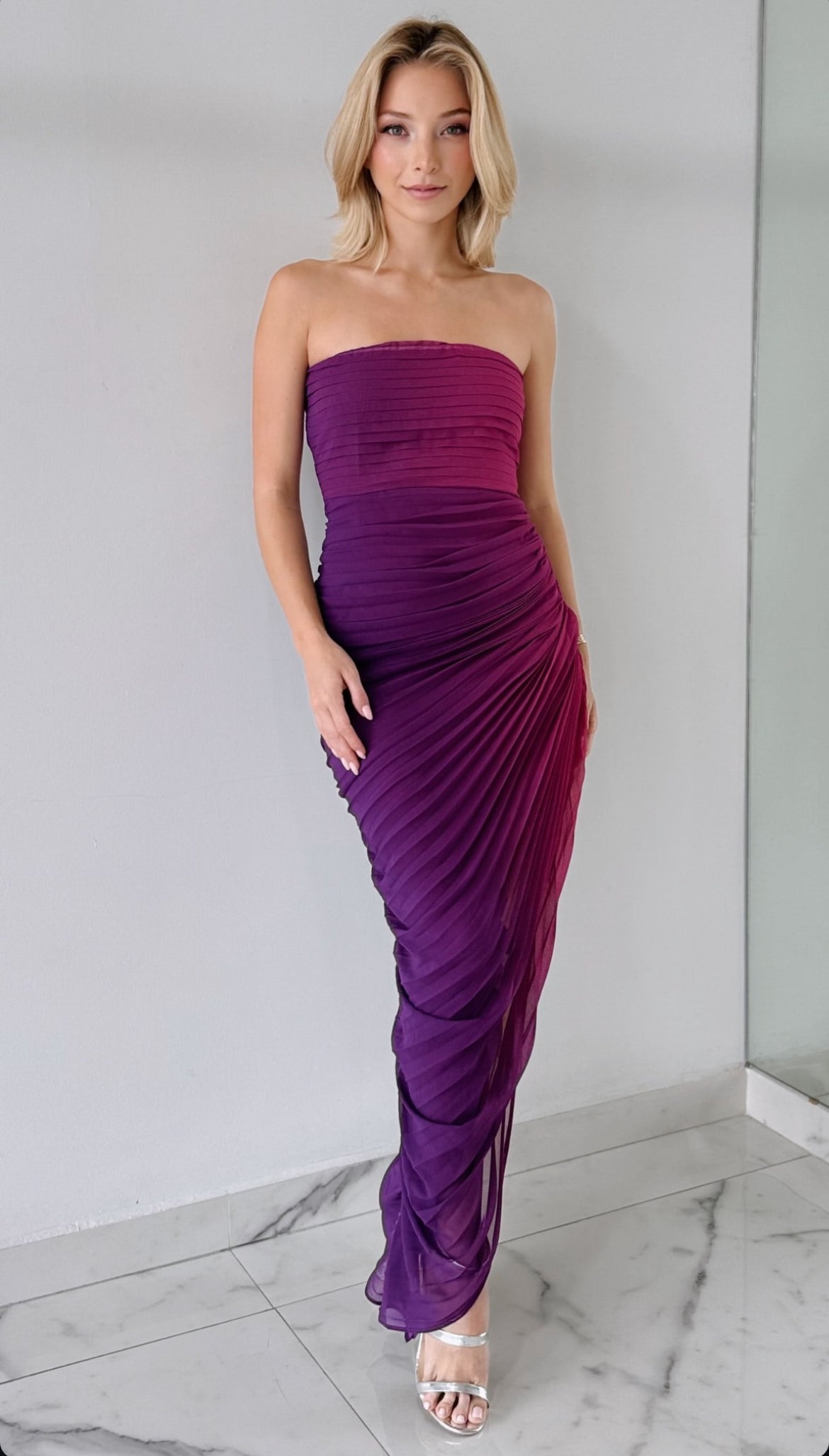 Ombre Purple Midi Dress