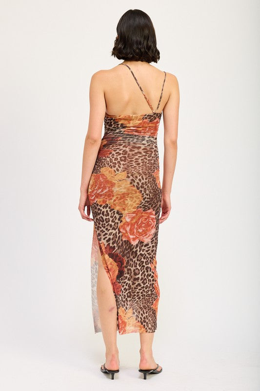 Katina Leopard Print Midi Dress