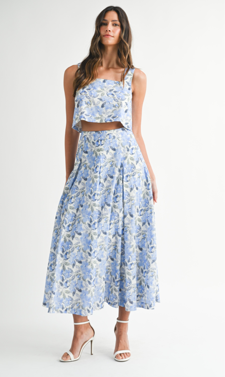 Carynna Floral Top & Midi Skirt Set