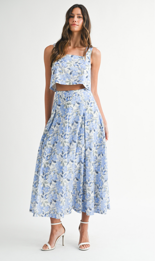 Carynna Floral Top & Midi Skirt Set