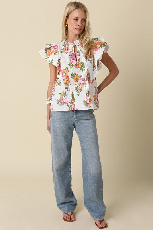 Julietta Floral Ruffle Top