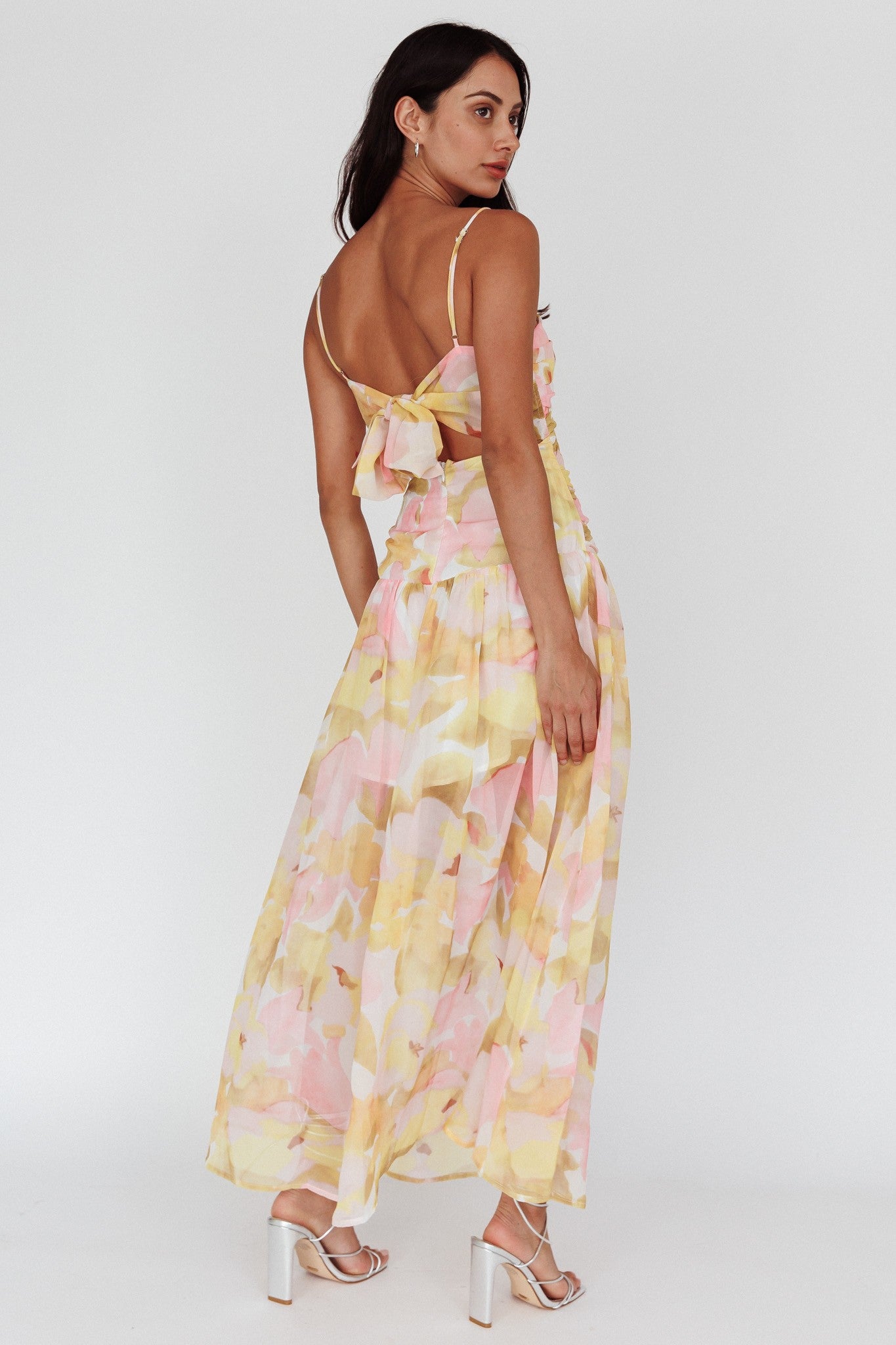 Floral Midi Dress With Slit