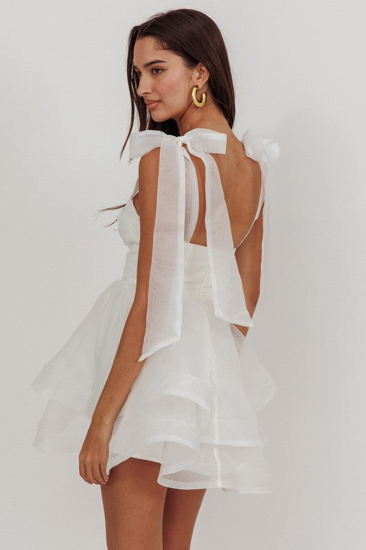 Florence Bow White Dress