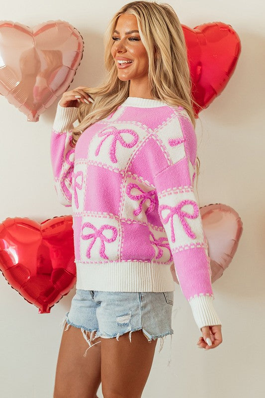 Pink Bow Knot Sweater - ONLINE ONLY